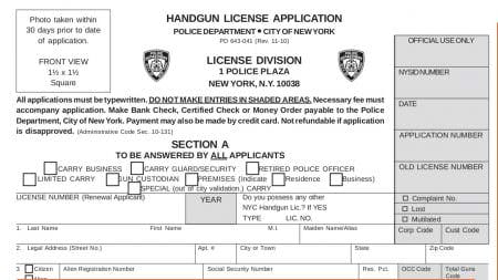 NYC HandgunLicense Application