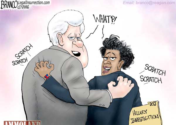 Scratch n' Sniff Corruption : AG Lynch and Bill Clinton have a secret Meeting, but we’re supposed to believe nothing but grandchildren and golf were discussed...