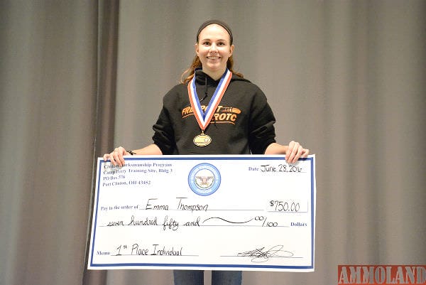 Emma Thompson of Freeport High School, IL, was the overall winner of the individual sporter competition.