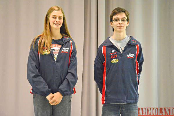 As the high male and female competitors of the aggregate competition (comprised from Junior Olympic and CMP Championship scores), Antonio Gross and Sarah Osborn received USA Shooting jackets and spots on the junior team. Osborn, already a member of the team, was reinstated, while Gross joined for the first time.