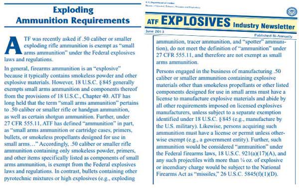 ATF Exploding Ammunition Wetted Nitrocellulose Requirements Newsletter