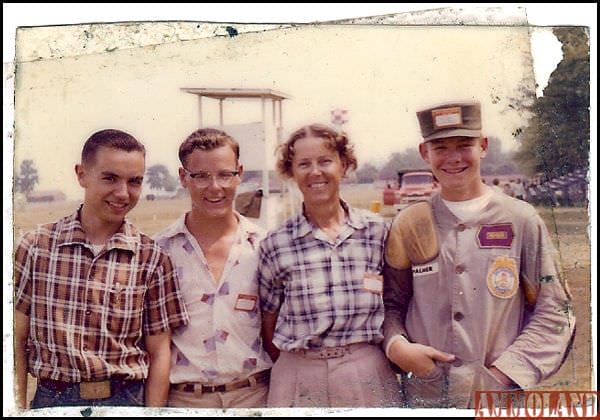 Jim (far left) was close with the first Distinguished female, Ann Bull (second from right), and her son, Lee (second from left).