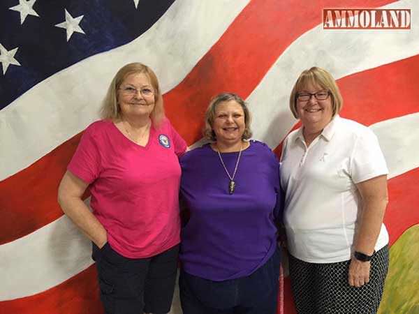 Joyce Edwards (left), Kathy Tribble (center) and Nora Gallagher (right) all competed and excelled during the 2016 National Match Air Rifle 30 Shot Bench competition. 