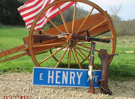 Henry Big Boy Silver rifle and a Mares Leg pistol in 357 mag