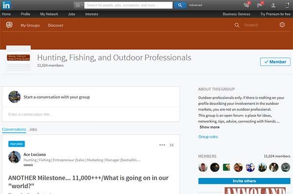 Hunting, Fishing, & Professionals group on LinkedIn ANOTHER Milestone... 11,000