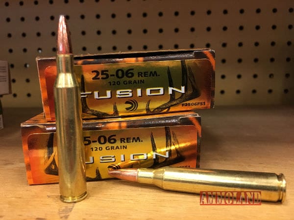 Federal offers 120 grain bullets for the 25-06 in its popular and effective Fusion line. Heavier, well constructed, controlled expansion bullets for the quarter bores are best for tackling game the size of elk and moose.