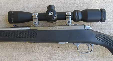 Ruger 77 Rifle with Hawke 2 X 7 scope.