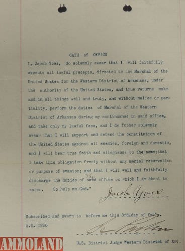 USM Yoes Oath signed by Judge Parker - Feb 3, 1890