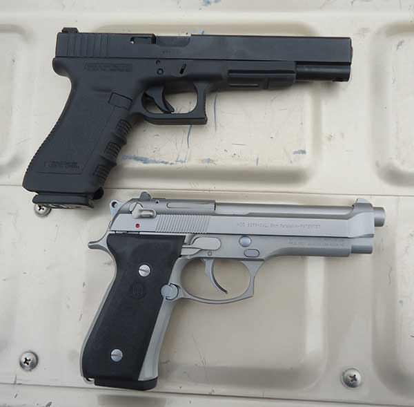 Baretta Bottom and 9 mm Long Slide Glock Baretta Bottom and 9 mm Long Slide Glock