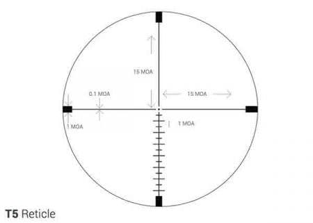 The VH series now offers a new T5 MOA reticle that is easy to use and offers 15 MOA of elevation hold over lines.