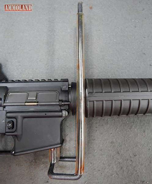 Figure 6: AR Rifle Handguard removal tool installed on rifle.
