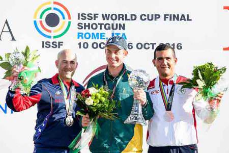 At the conclusion of the Semifinal round, he was forced into a three-way shootoff to advance to the gold-medal match where James Willett of Australia would best Holguin by one target, 28-27, to claim the gold medal. William Chetcuti of Malta would win the bronze.