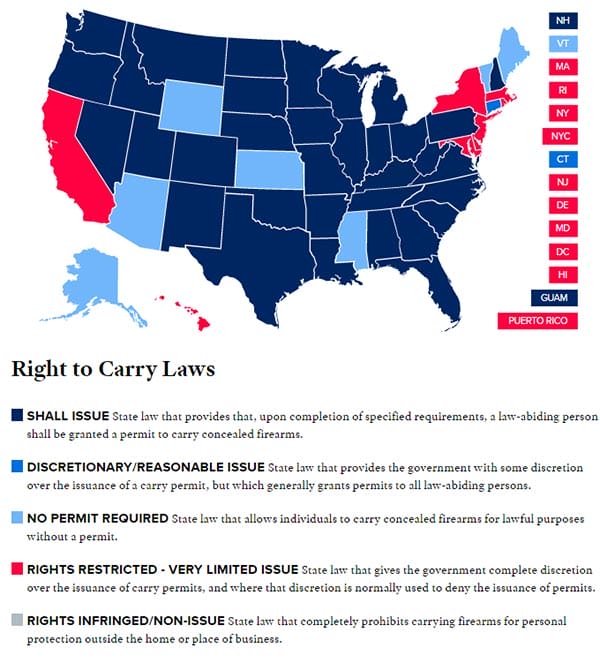 Right To Carry Laws by State