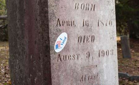 Voter Grave Stone Democrat Election Fraud