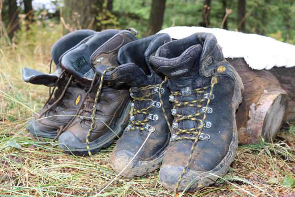 KEEN Men's Liberty Ridge Hiking Boots : Drying out after a hard day of rain.