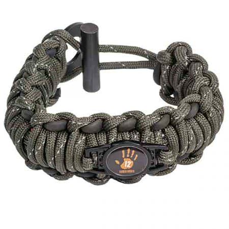 12 Survivors Paracord Survival Band Featuring 14 ft. of paracord, strippable to 90 ft., the 12 Survivors Paracord Survival Band is a comfortable wristband intended to keep you alive when the unexpected arises.