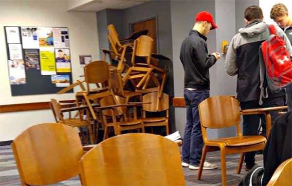College Students Barricaded in the Classroom