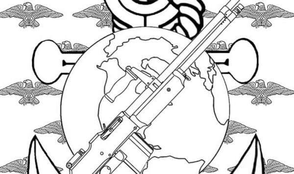 Marine Birthday tribute - Gun Coloring Page