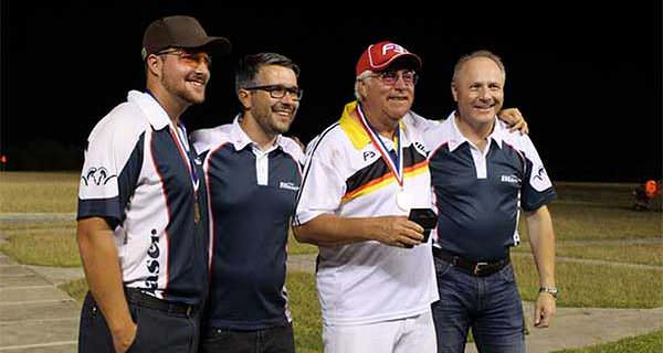 Matt Fisher, Blaser USA CEO Christian Socher, Bill McGuire, Blaser CEO Bernhard Knöbel (from left to right)