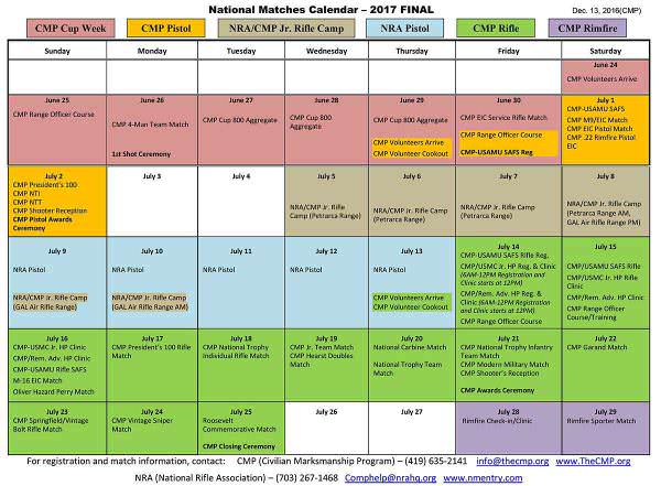 CMP National Matches Calendar 2017 Final