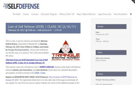 The Law of Self Defense website