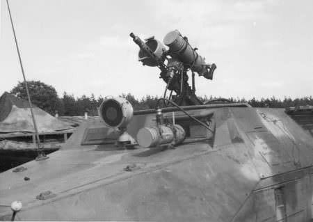 German WWII night vision device on top of tank