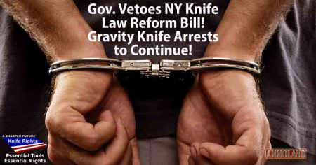 NY Gov. Vetoes Knife Rights' Knife Law Reform Bill! Cuomo Sides with NYC Pols - Gives Finger to the People NY Gov. Vetoes Knife Rights' Knife Law Reform Bill! Cuomo Sides with NYC Pols - Gives Finger to the People