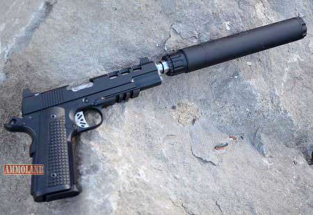 Thompson Machine ISIS-2 45 Suppressor on a Dan Wesson Discretion 1911