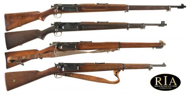 Collector's Lot of Four Norwegian Krag Jorgensen Bolt Action Rifles