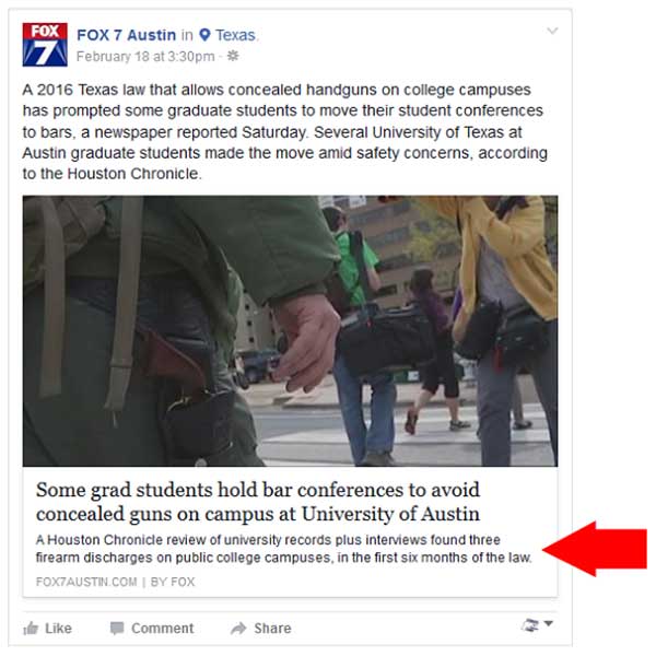 Misleading "Three Firearm Discharges On Public College Campuses" Line