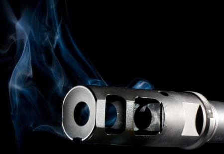 Muzzle Brakes Close Up Smoking