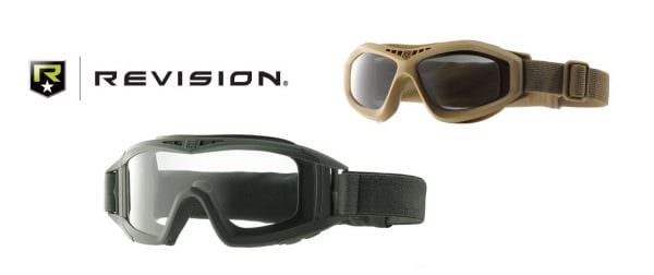 Authentic Revision Desert Locust® (bottom left) and Bullet Ant® (top right) goggles offer military-grade protection and performance for troops around the world.