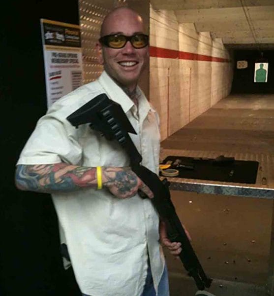 Thomas Yoxall enjoying a practice session at the range, long before his courage and shooting skills were needed to save a Trooper's life.