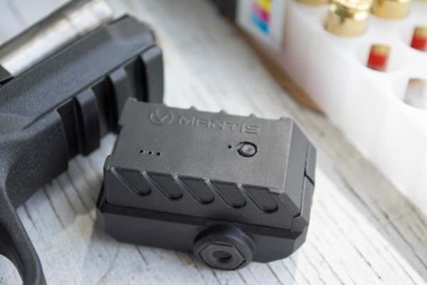 MantisX Firearms Training System Controller : About the same size as a laser, the MantisX Training System mounts to the front rail. 