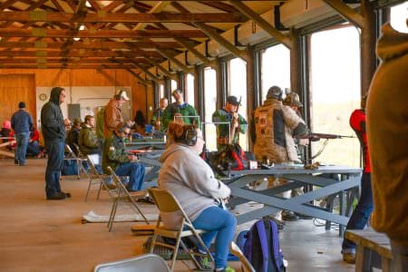 Competitors on Petrarca Range are shielded from the elements by an overhead covering.