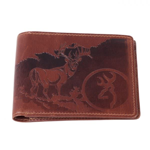 Browning Leather Embossed Bi-Fold Wallet Browning Leather Embossed Bi-Fold Wallet