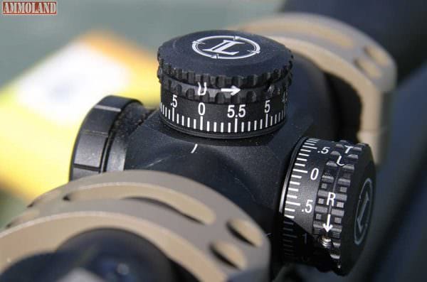 Leupold VX-R Patrol 3-9X40 Riflescope's Open Turret Knobs Close Up