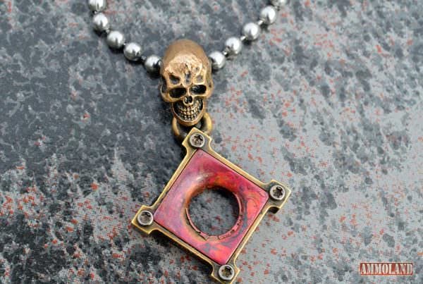 Steel Flame Kill Box Bullet Hole Pendant