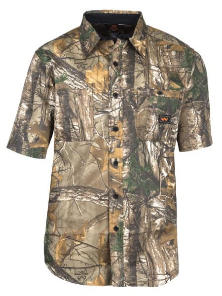 Walls Hunting Cape Back Short Sleeve Shirt in Realtree Camo