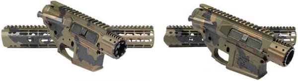 Aero Precision M4E1 (AR15) & M5E1 (.308) Builder Sets in Burnt Bronze Woodland Cerakote