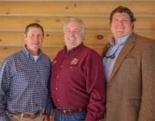 Pheasants Forever President and CEO, Howard Vincent (middle), poses for a picture at the organization's national team meeting with Nestlé Purina staff members Karl Gunzer (left), Senior Manager of Purina’s Sporting Group, and Dr. Kurt Venator (right), Doctor of Veterinary Medicine and Director of Veterinary Strategy and Programs.