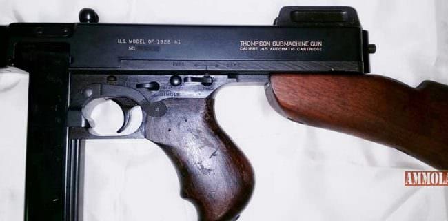 Thompson 1928 A1 Submachine Gun Carbine Left Side Markings