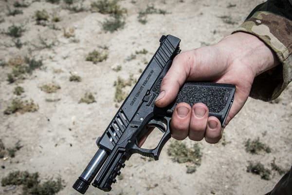 Grey Ghost Precision Geoscale GLOCK17 Slide is front and top serrated