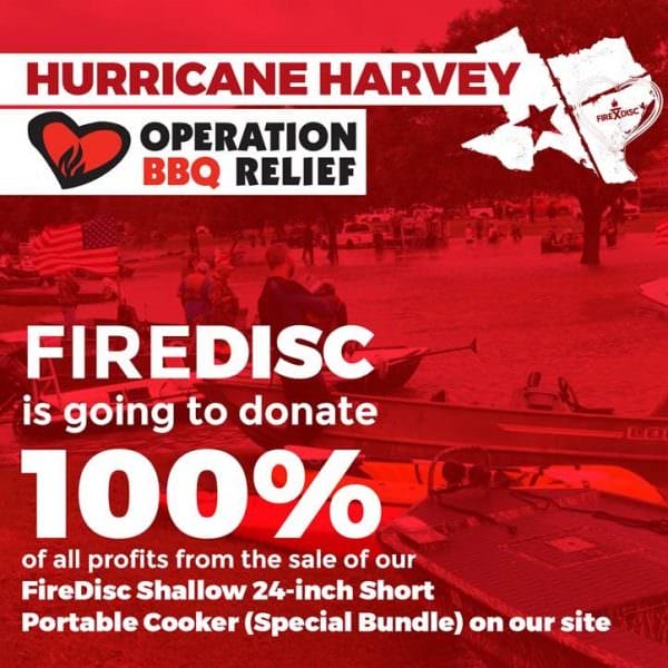 Proceeds from Sales of FireDisc Portable Cooker Bundle to Hurricane Relief Efforts