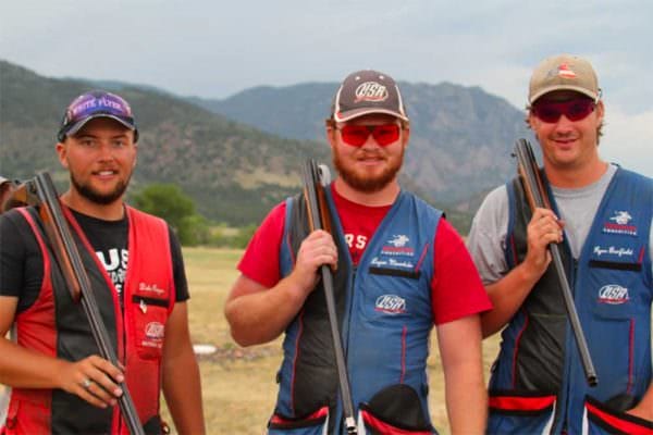 Junior Trap team members Dale Royer (left), Logan Mountain (center) and Ryne Barfield.In Junior Men’s Trap