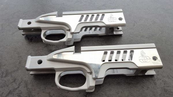 The APO Custom Shop machined a series of precision lightening cuts into the MRCS-AR model Center Chassis Section in order to further reduce the overall rifle weight and meet the customer’s specific weight request