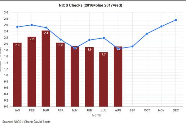 August Gun Background Checks High in Trump Era