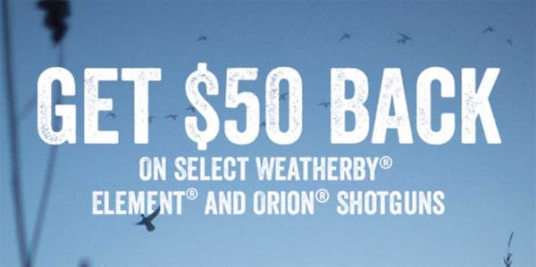 Weatherby Offers $50 Rebate on Select Orion I and Element Shotguns