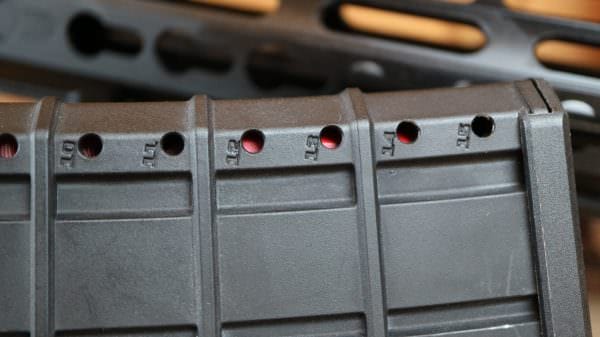 Numbered windows make round easy to count in the ATI Omni Hybrid AR-15 .410 Shotgun .