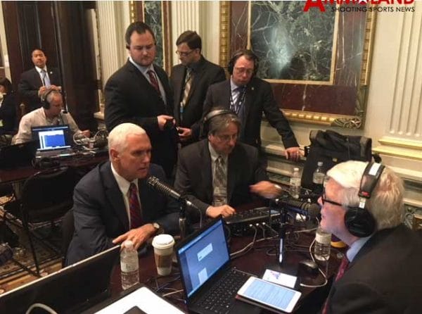 Mike Pence was available as well to speak with Radio hosts at the Talk Radio gathering at the White House.